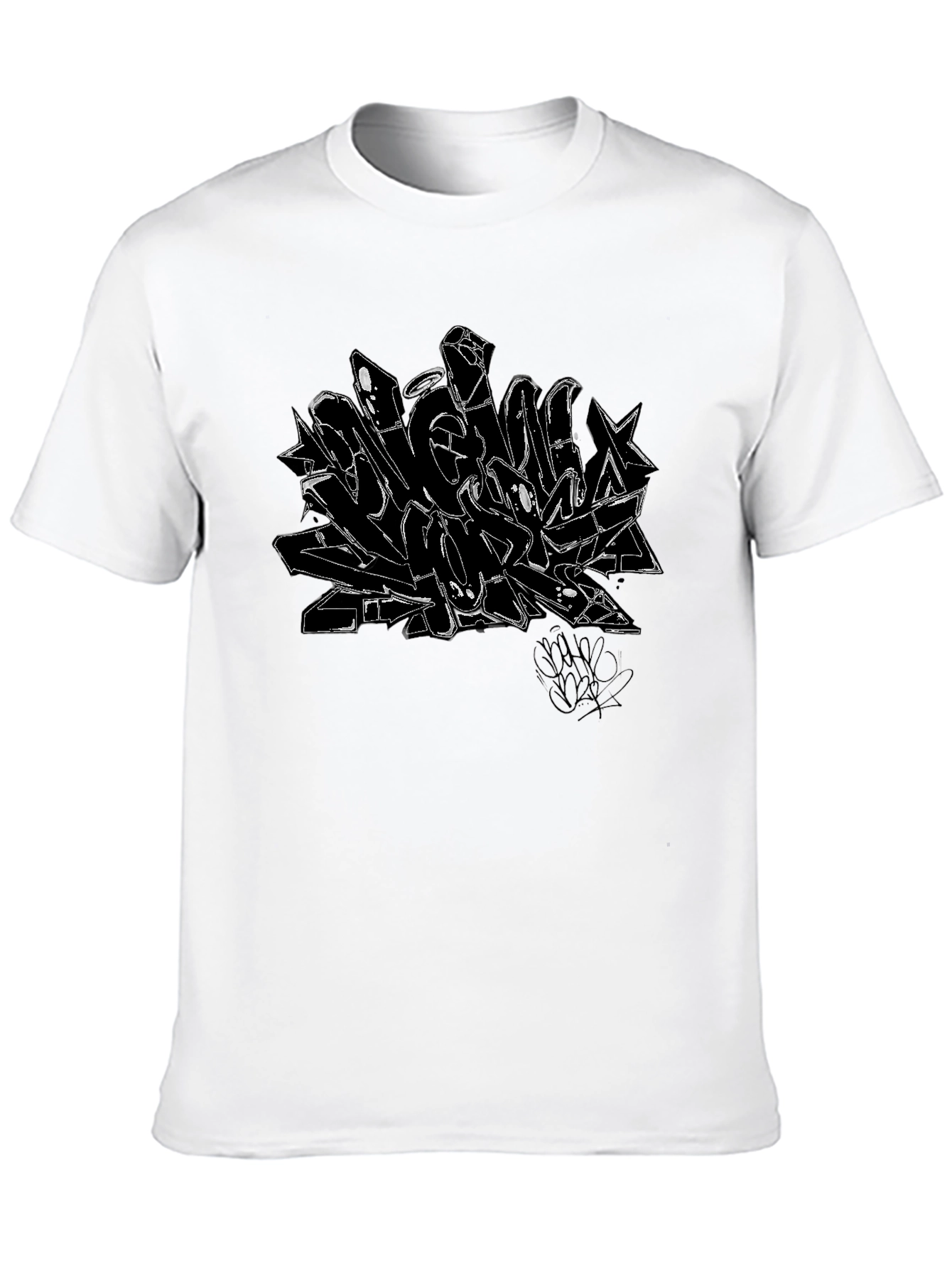 Abstract Graffiti Graphic Black T-Shirt