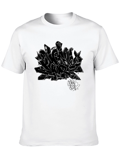 Abstract Graffiti Graphic Black T-Shirt