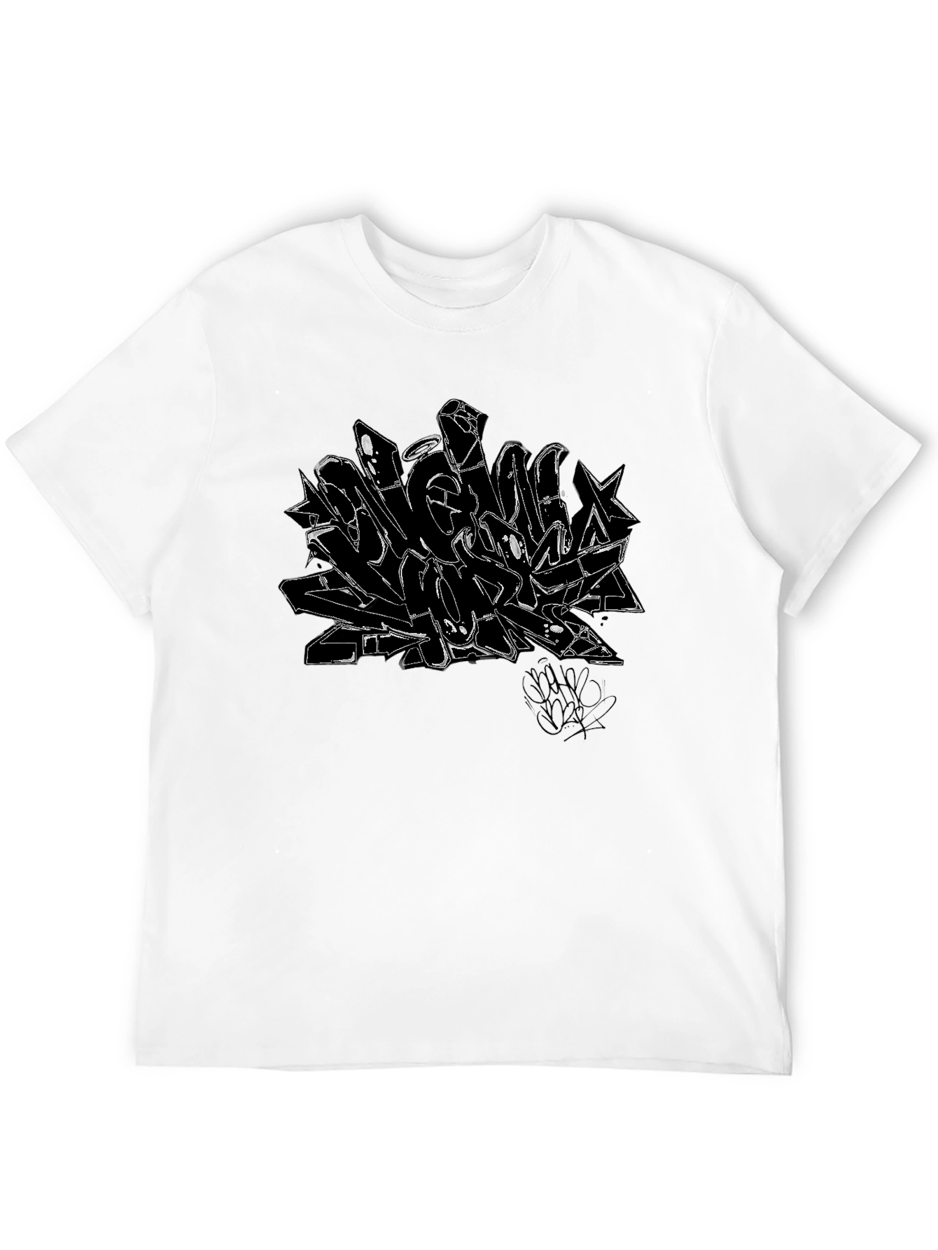 Abstract Graffiti Graphic Black T-Shirt