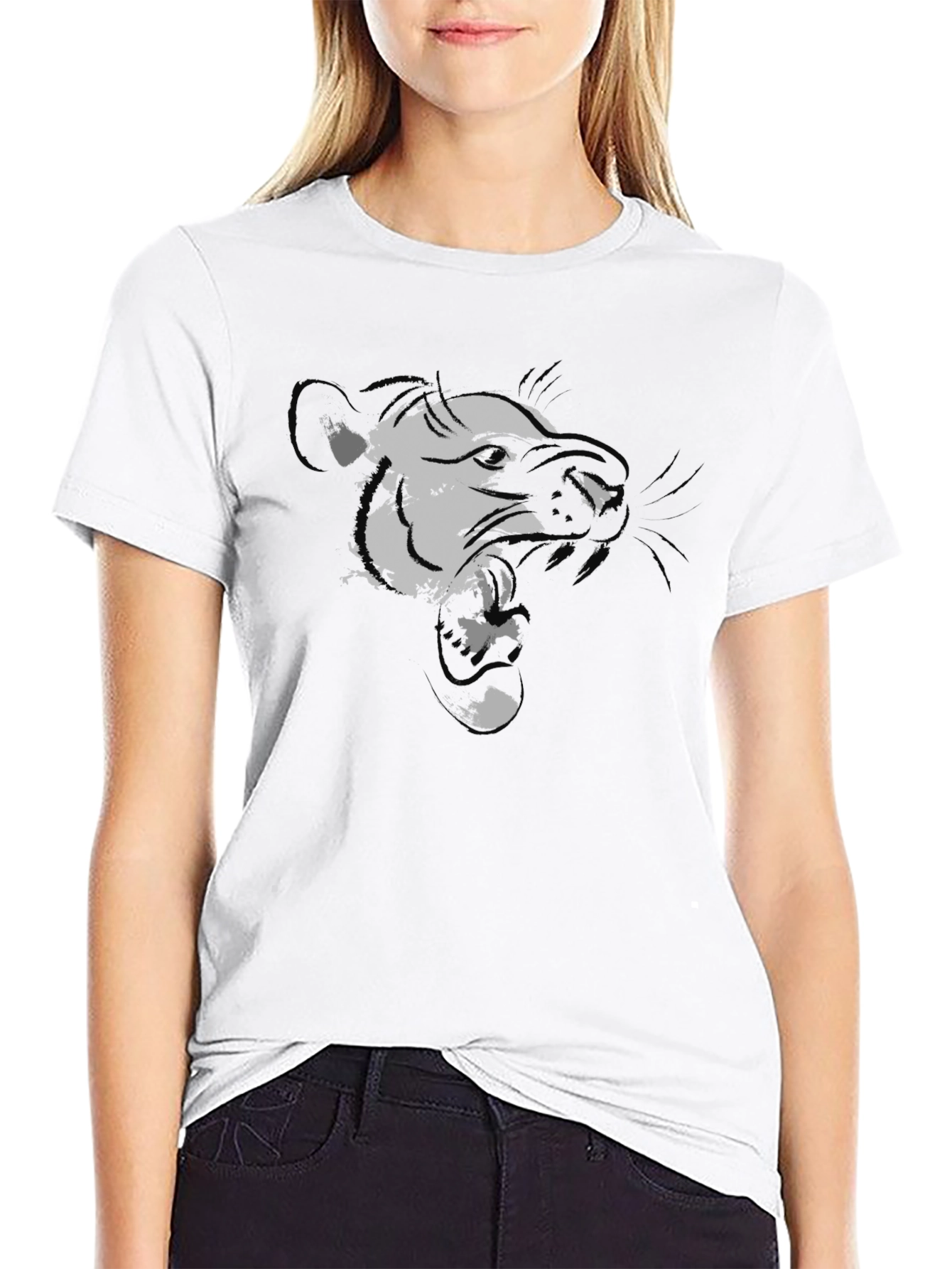 Black Graphic Tee - Ferocious Weasel Design
