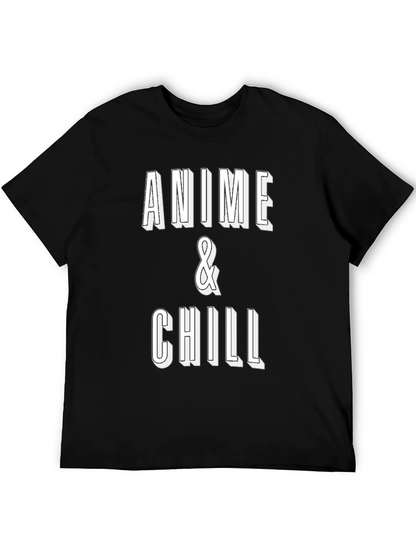 Anime & Chill Black Graphic Tee