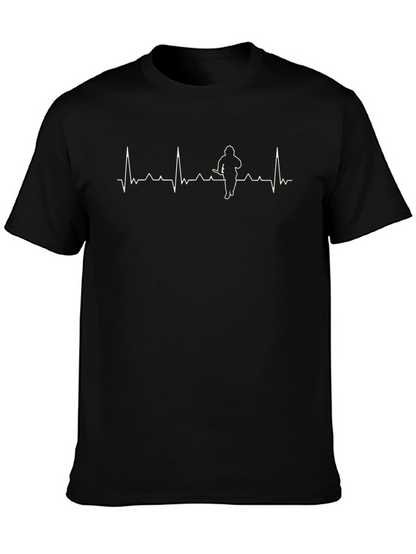 Firefighter Heartbeat Black T-Shirt