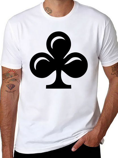 Black T-Shirt with Club Suit Design