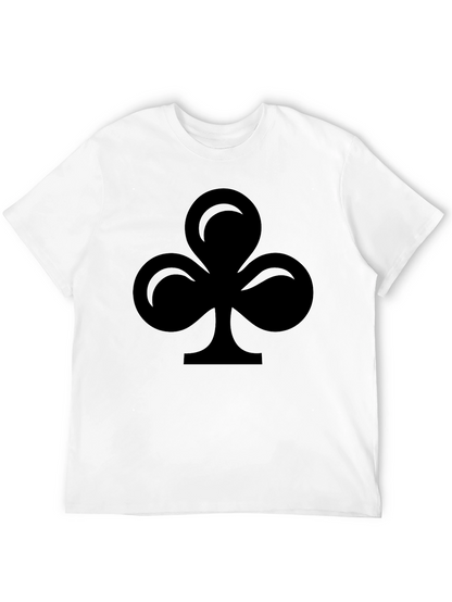 Black T-Shirt with Club Suit Design