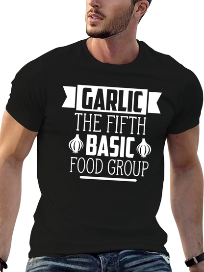 Garlic The Fifth Basic Food Group Black T-Shirt