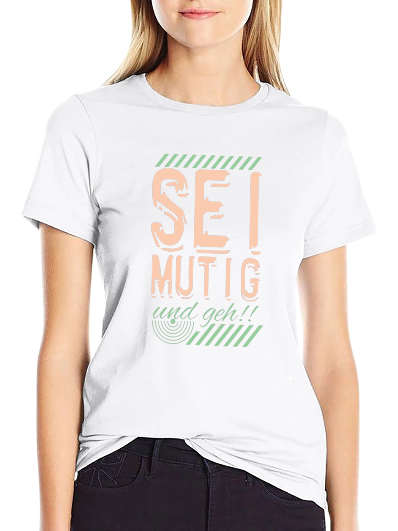 Sei Mutig Und Geh! Bold Graphic Black T-Shirt