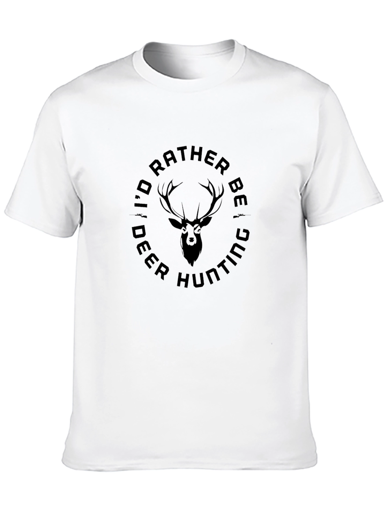 Id Rather Be Deer Hunting Black T-Shirt