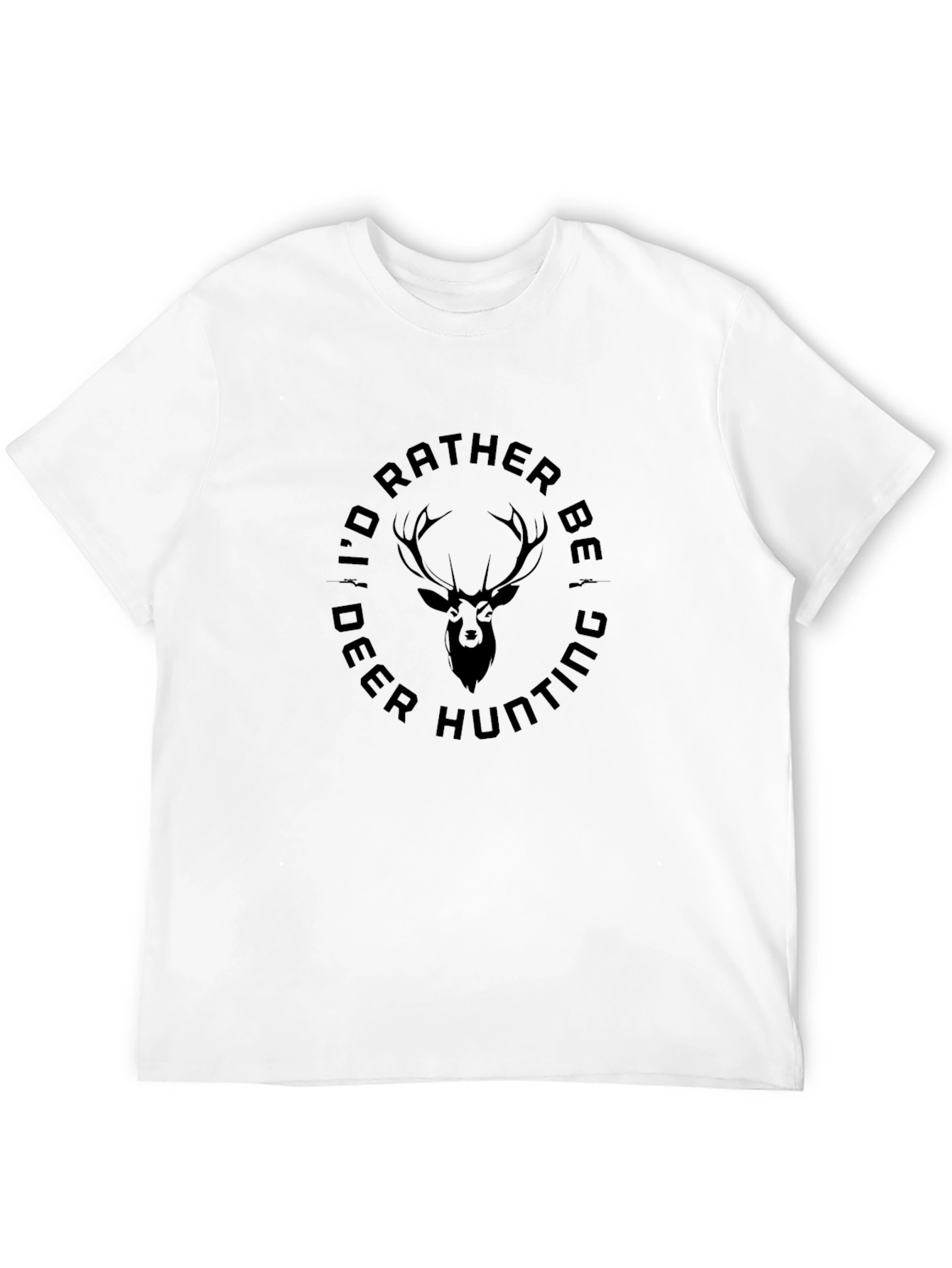 Id Rather Be Deer Hunting Black T-Shirt