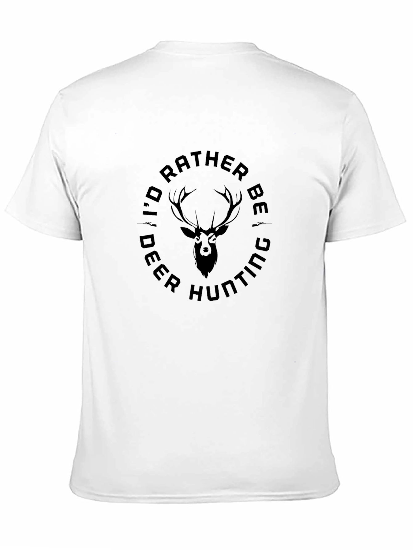 Id Rather Be Deer Hunting Black T-Shirt