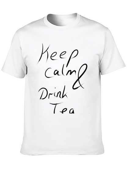 Keep Calm and Drink Tea Black T-Shirt