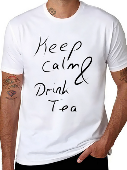 Keep Calm and Drink Tea Black T-Shirt