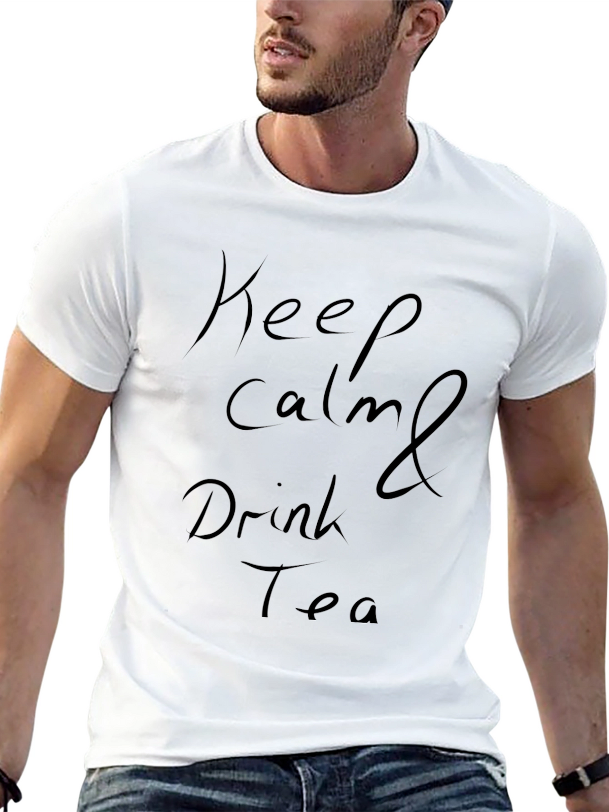 Keep Calm and Drink Tea Black T-Shirt