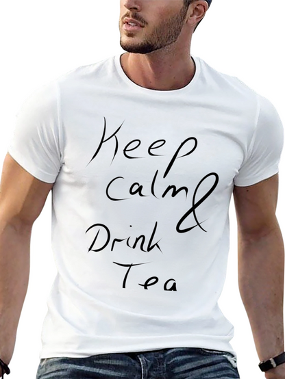 Keep Calm and Drink Tea Black T-Shirt