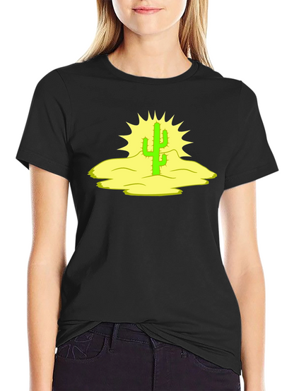 Cactus Graphic Black Tee - Desert Vibes