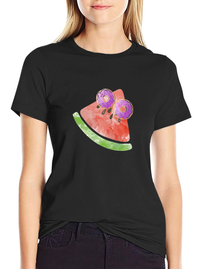 Whimsical Watermelon Doughnut Tee