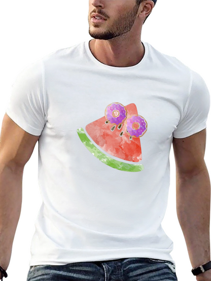 Whimsical Watermelon Doughnut Tee