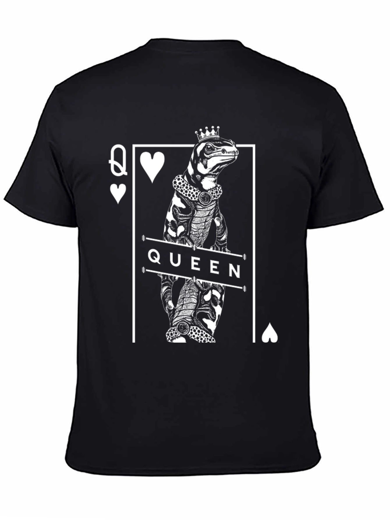 Queen Lizard T-Shirt - Reptile Card Graphic Tee