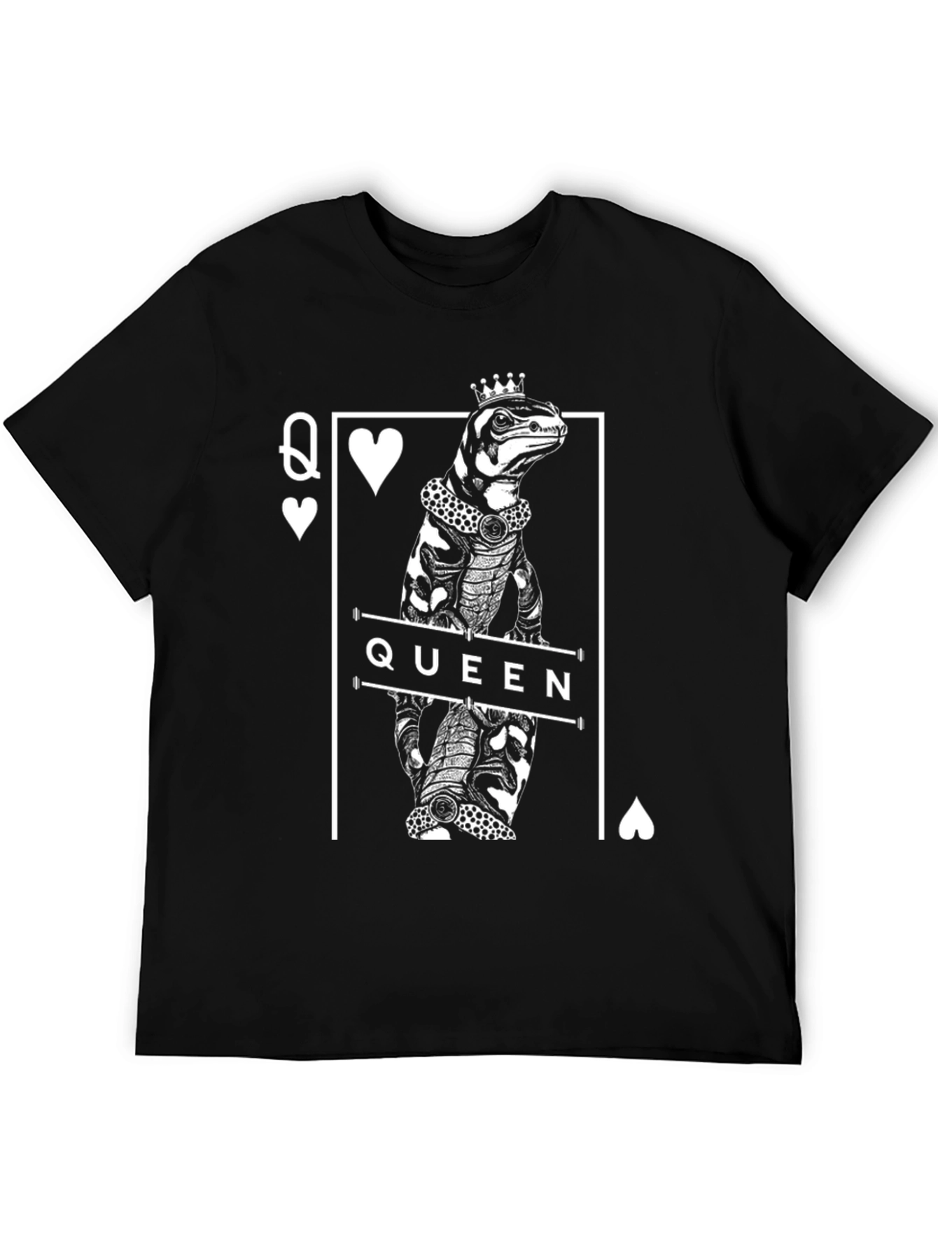 Queen Lizard T-Shirt - Reptile Card Graphic Tee
