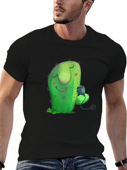Cute Cactus Hugging Fruit Graphic Tee