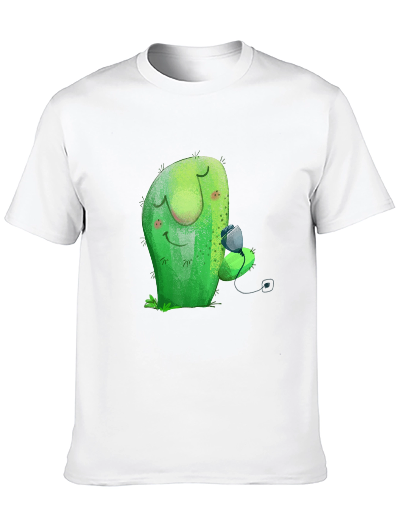 Cute Cactus Hugging Fruit Graphic Tee