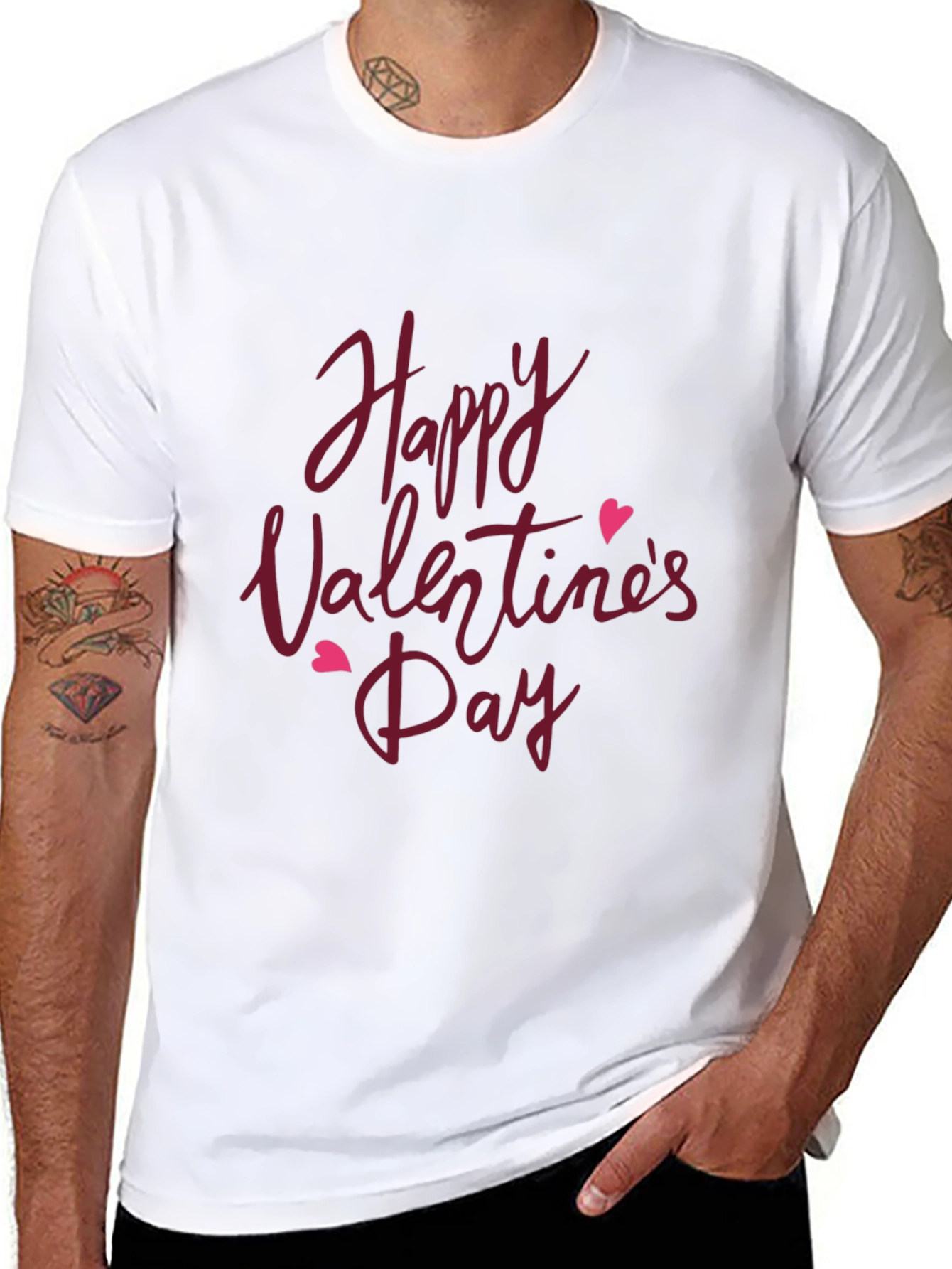 Happy Valentines Day T-Shirt - Black