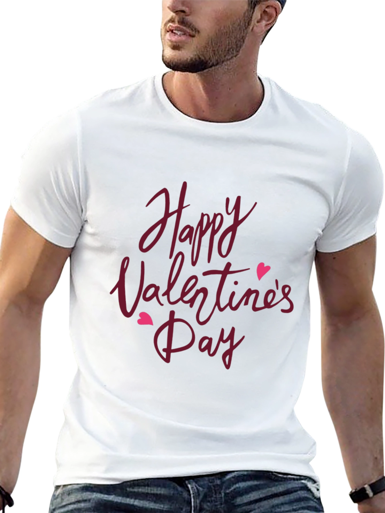 Happy Valentines Day T-Shirt - Black
