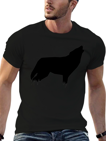 Black Wolf Silhouette Graphic Tee
