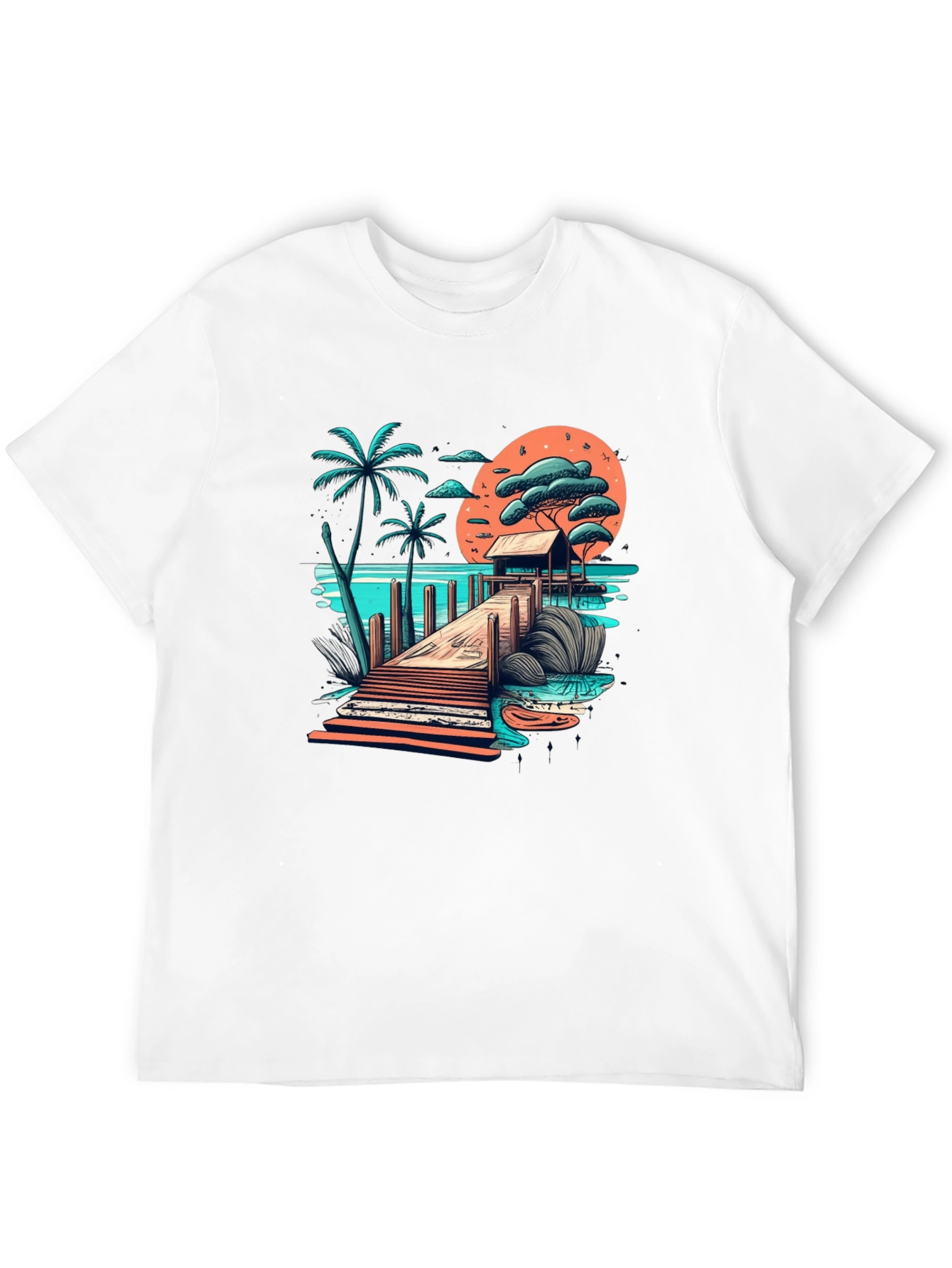 Tropical Paradise Graphic Tee - Black