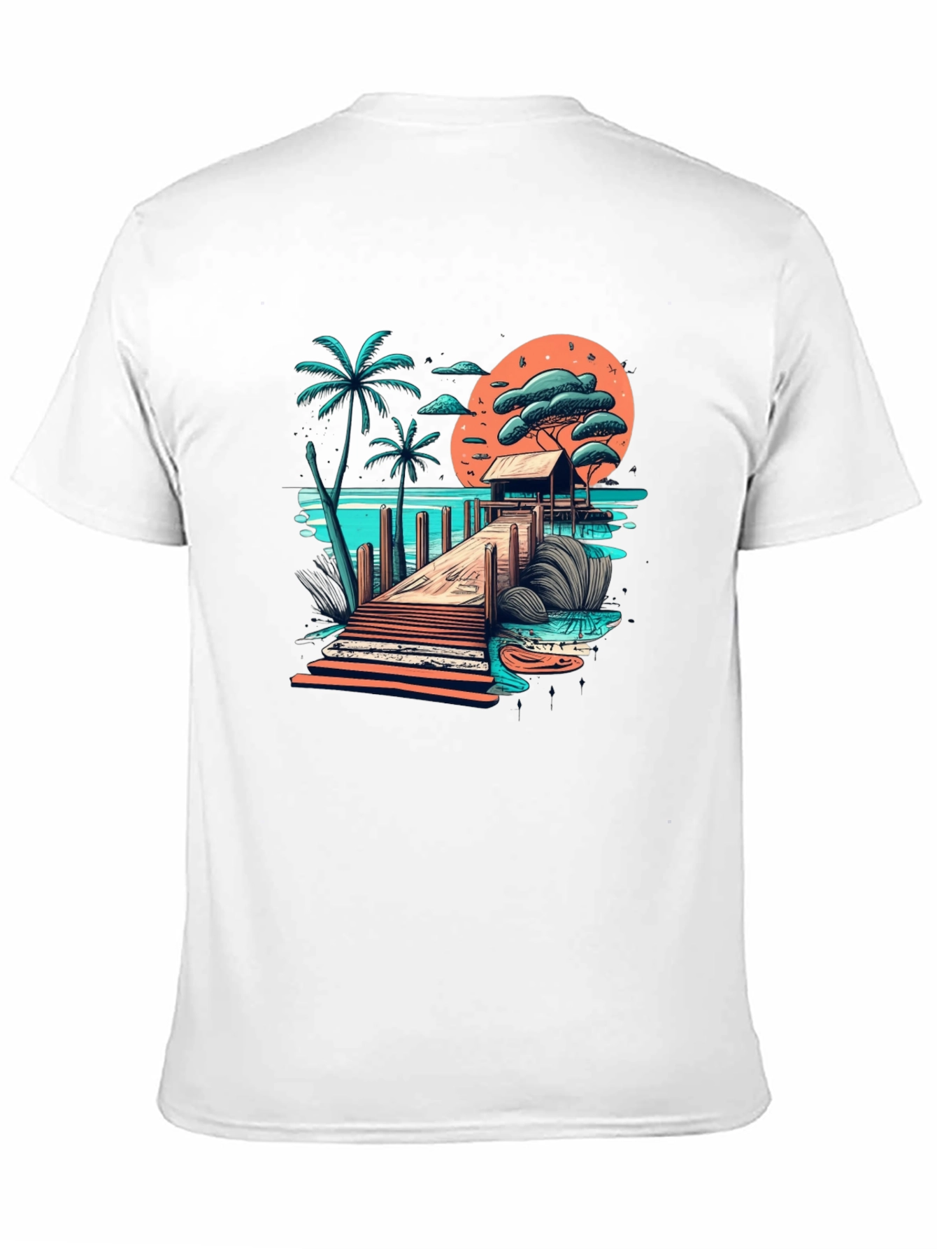 Tropical Paradise Graphic Tee - Black