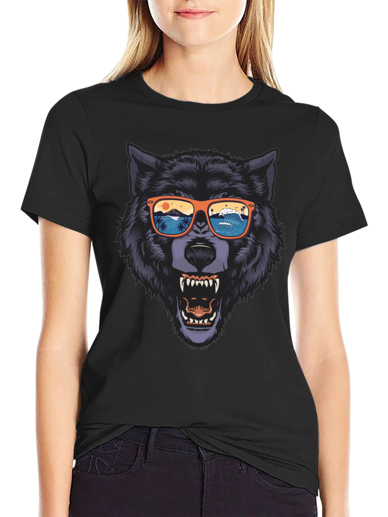 Wolf Graphic Tee - Beach Vibes