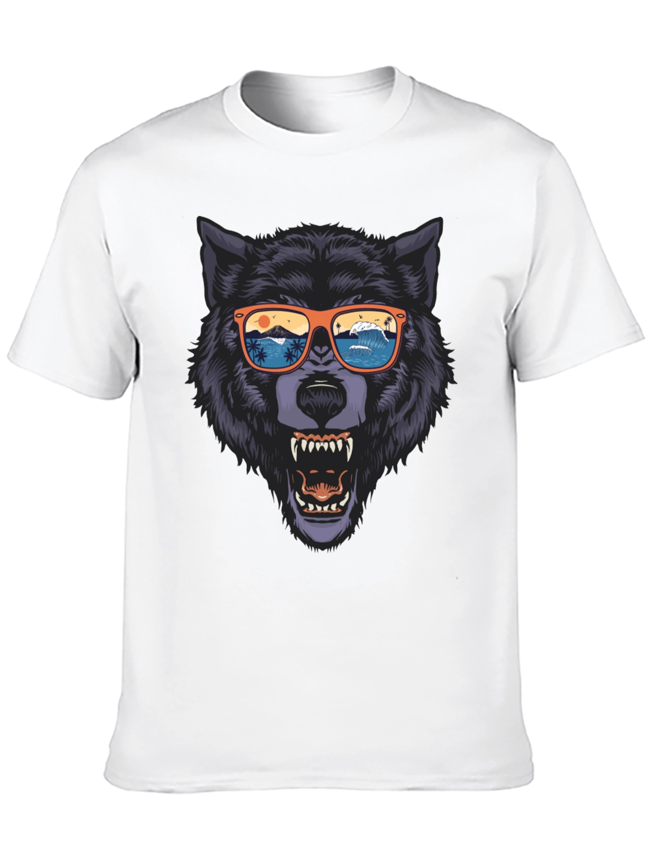 Wolf Graphic Tee - Beach Vibes