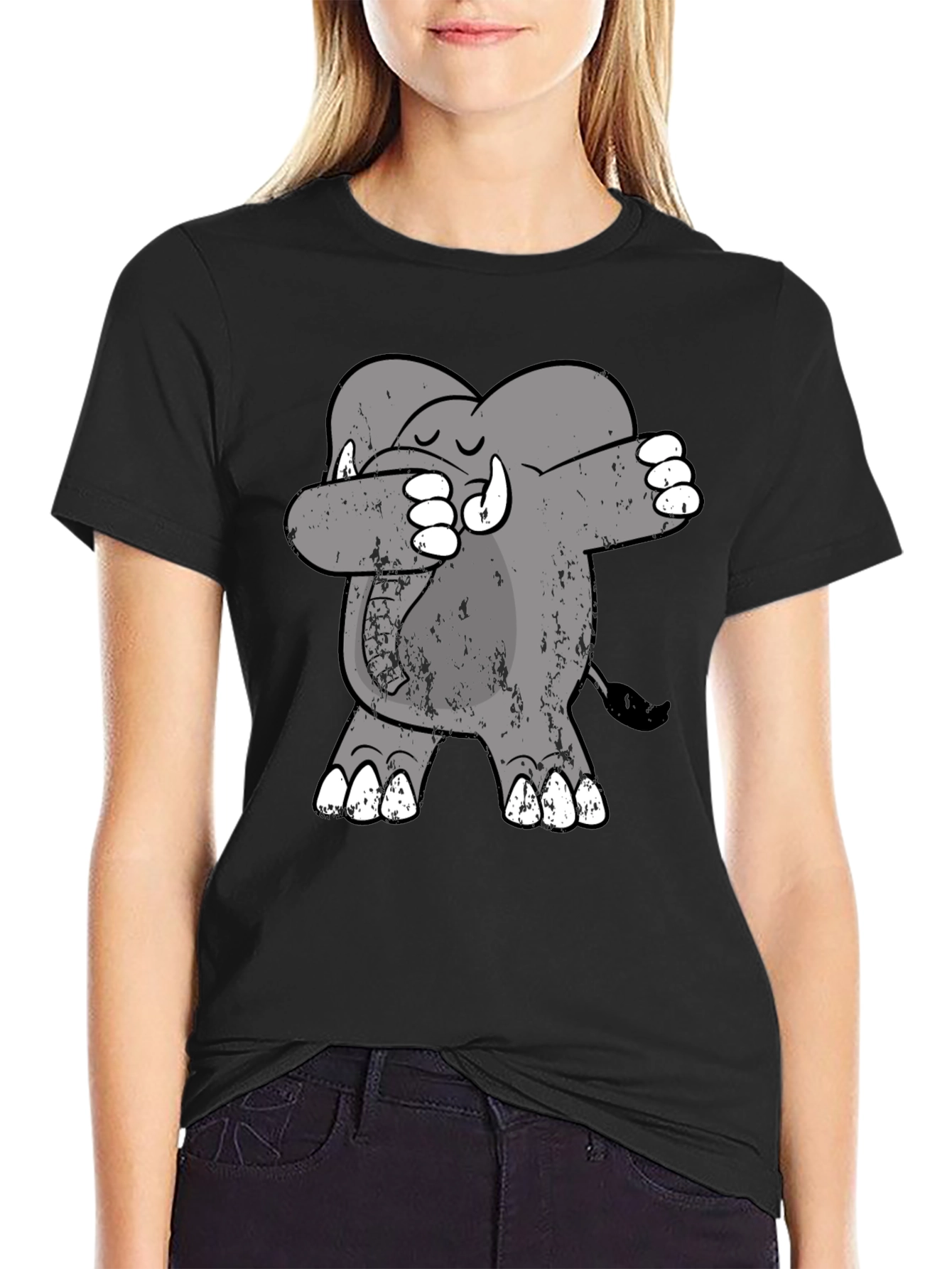Dabbing Elephant Tee - Trendy Graphic Print