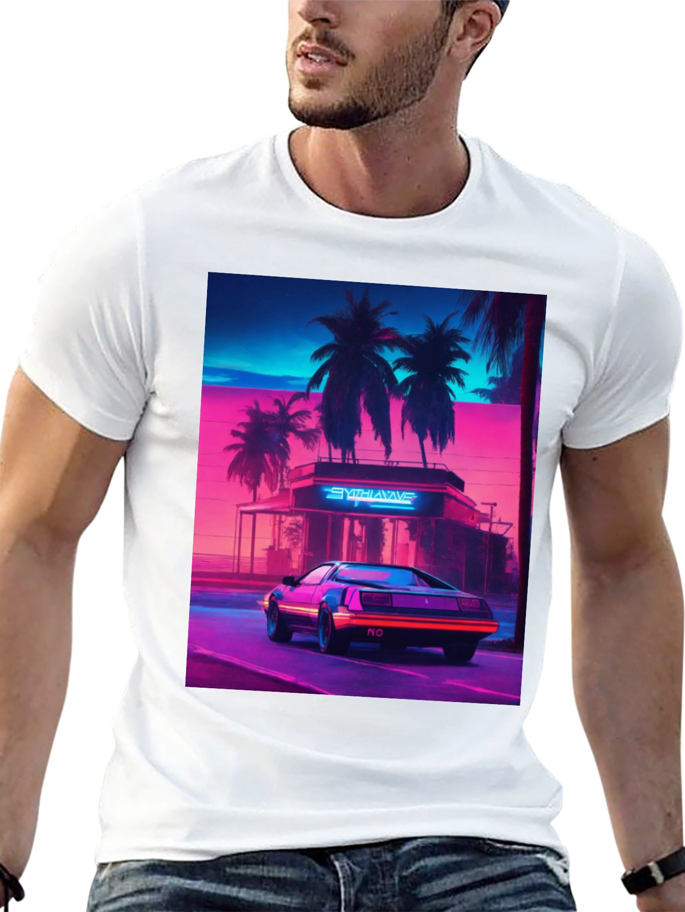 Synthwave Retro Car Graphic Tee