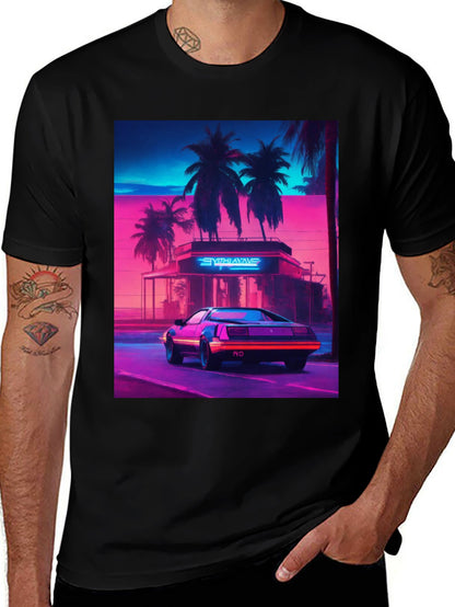 Synthwave Retro Car Graphic Tee