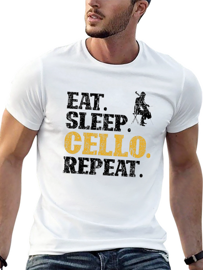 Eat Sleep Cello Repeat T-Shirt - Musician Gift