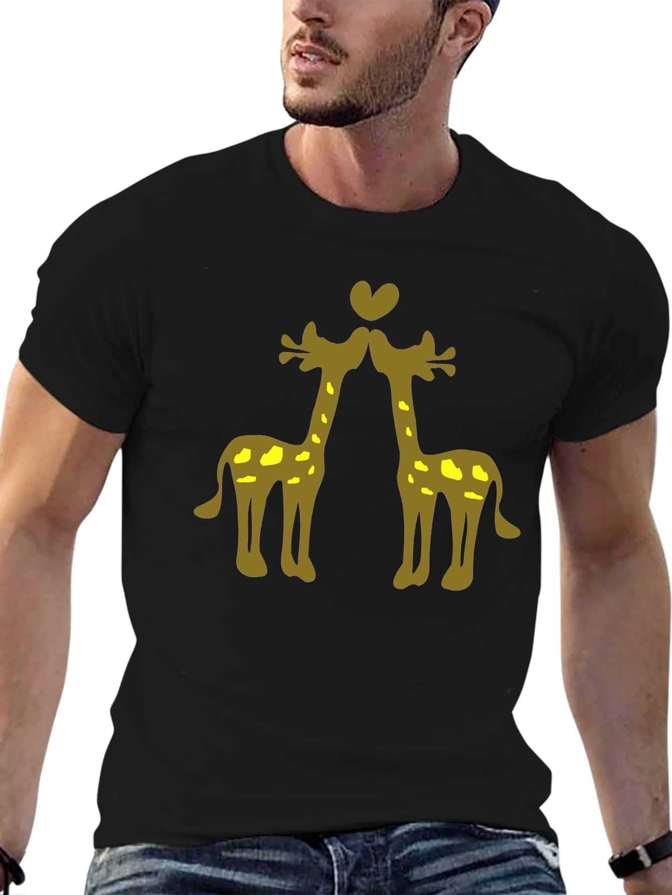 Giraffe Love Black Tee