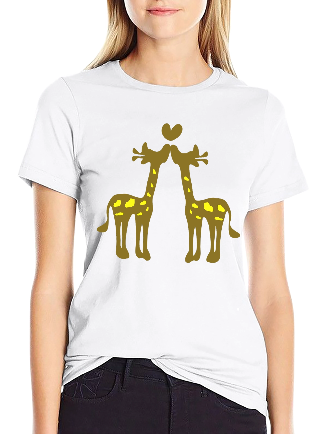 Giraffe Love Black Tee