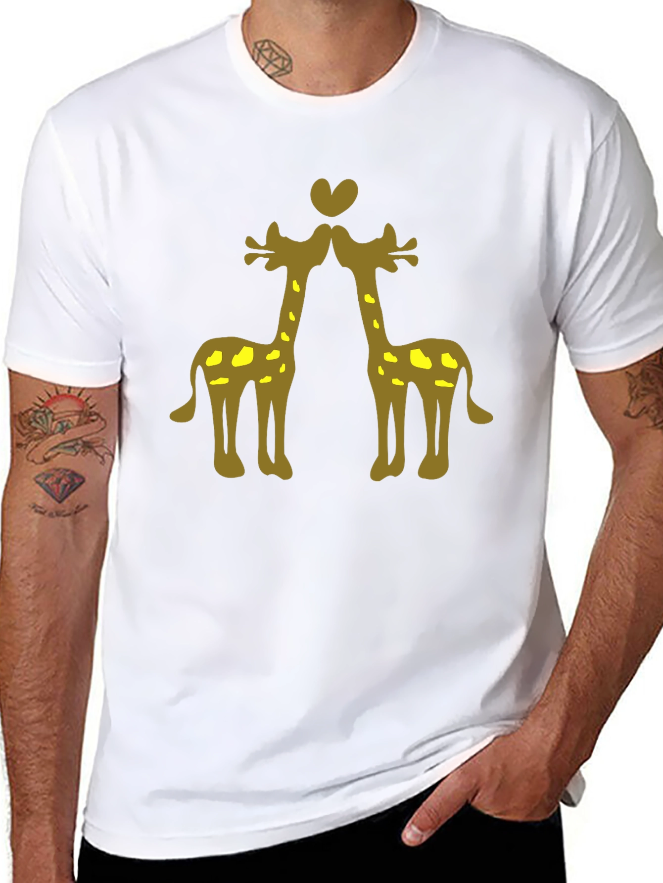 Giraffe Love Black Tee
