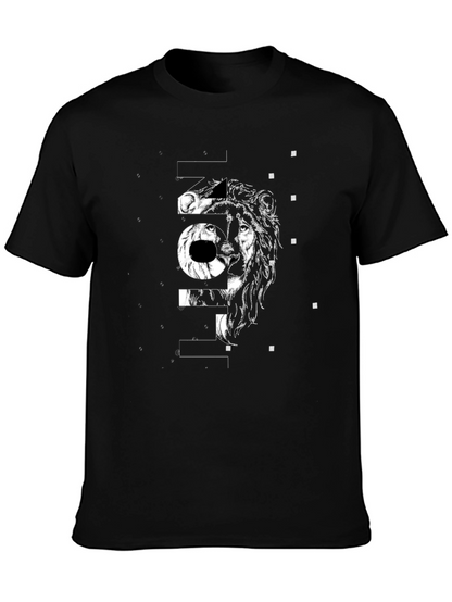 Lion Graphic Black T-Shirt