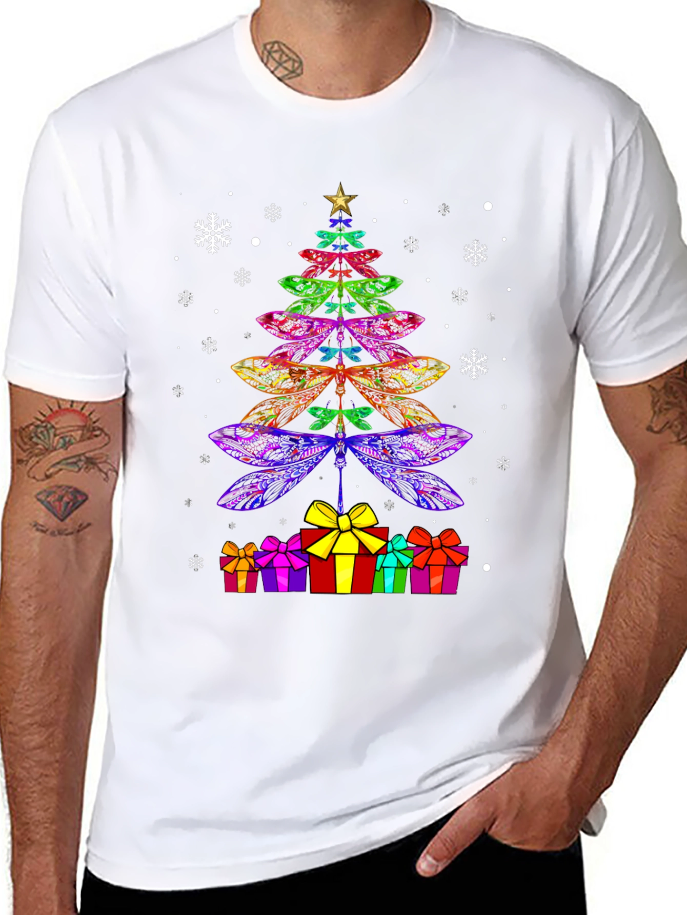 Dragonfly Christmas Tree T-Shirt