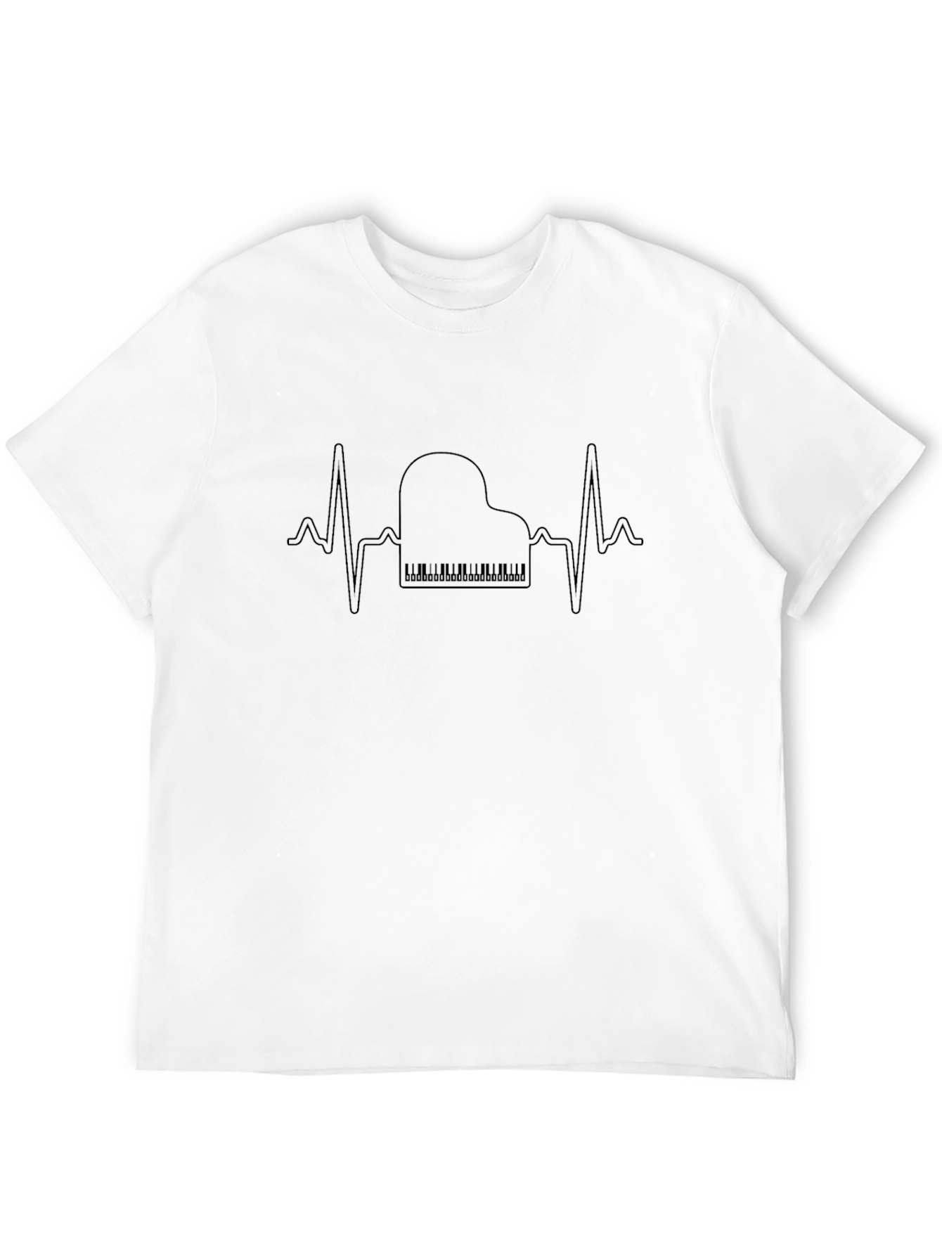 Piano Heartbeat Graphic Tee - Musicians Black T-Shirt