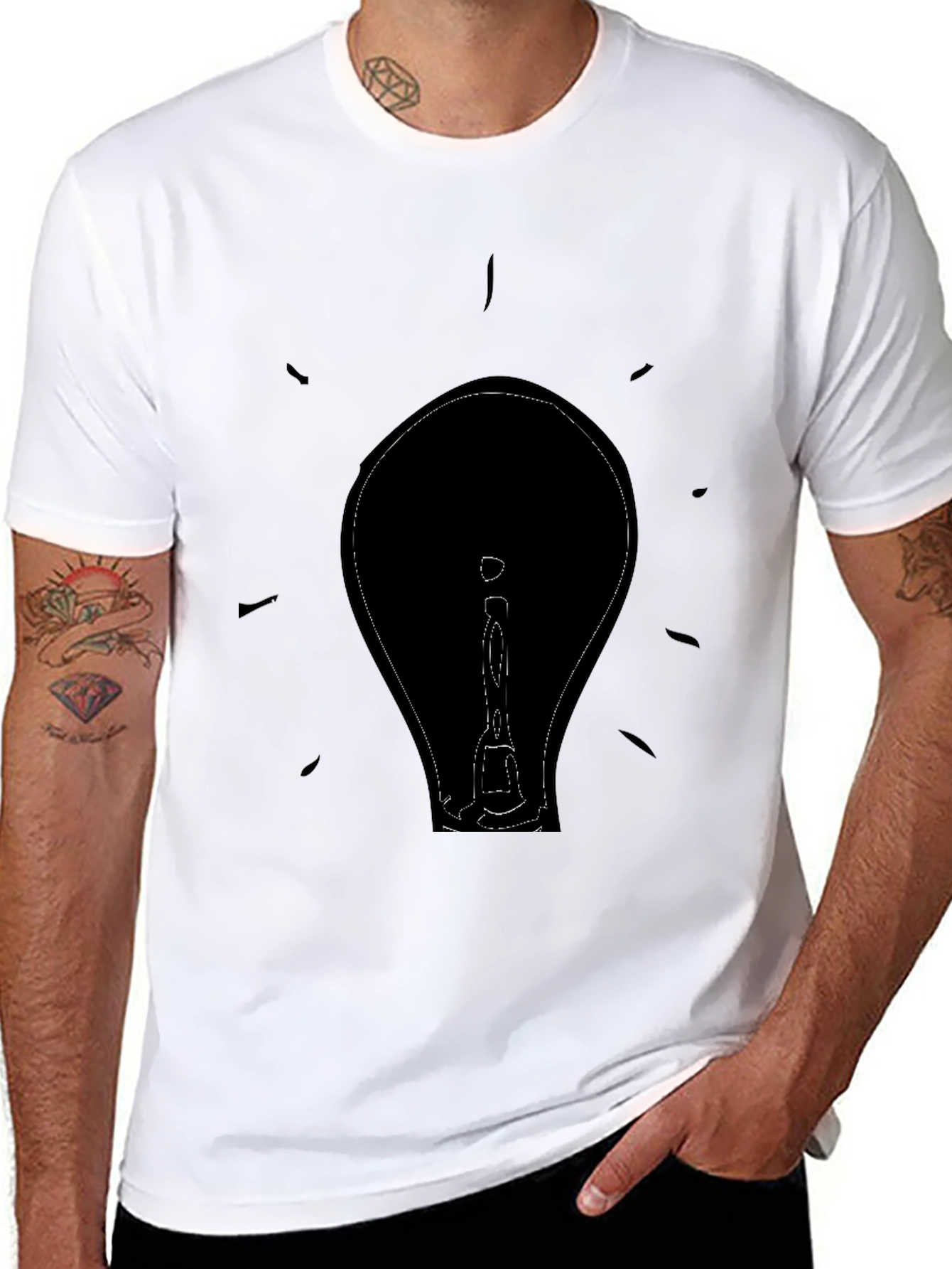 Illuminating Idea T-Shirt - Black Graphic Tee