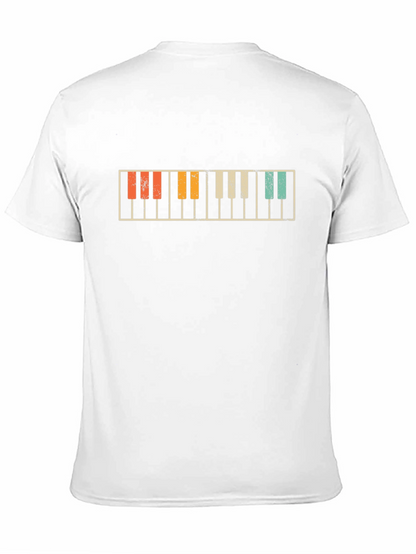Retro Piano Keys Graphic T-Shirt
