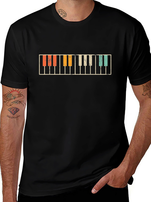Retro Piano Keys Graphic T-Shirt