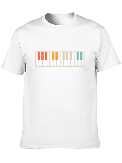 Retro Piano Keys Graphic T-Shirt