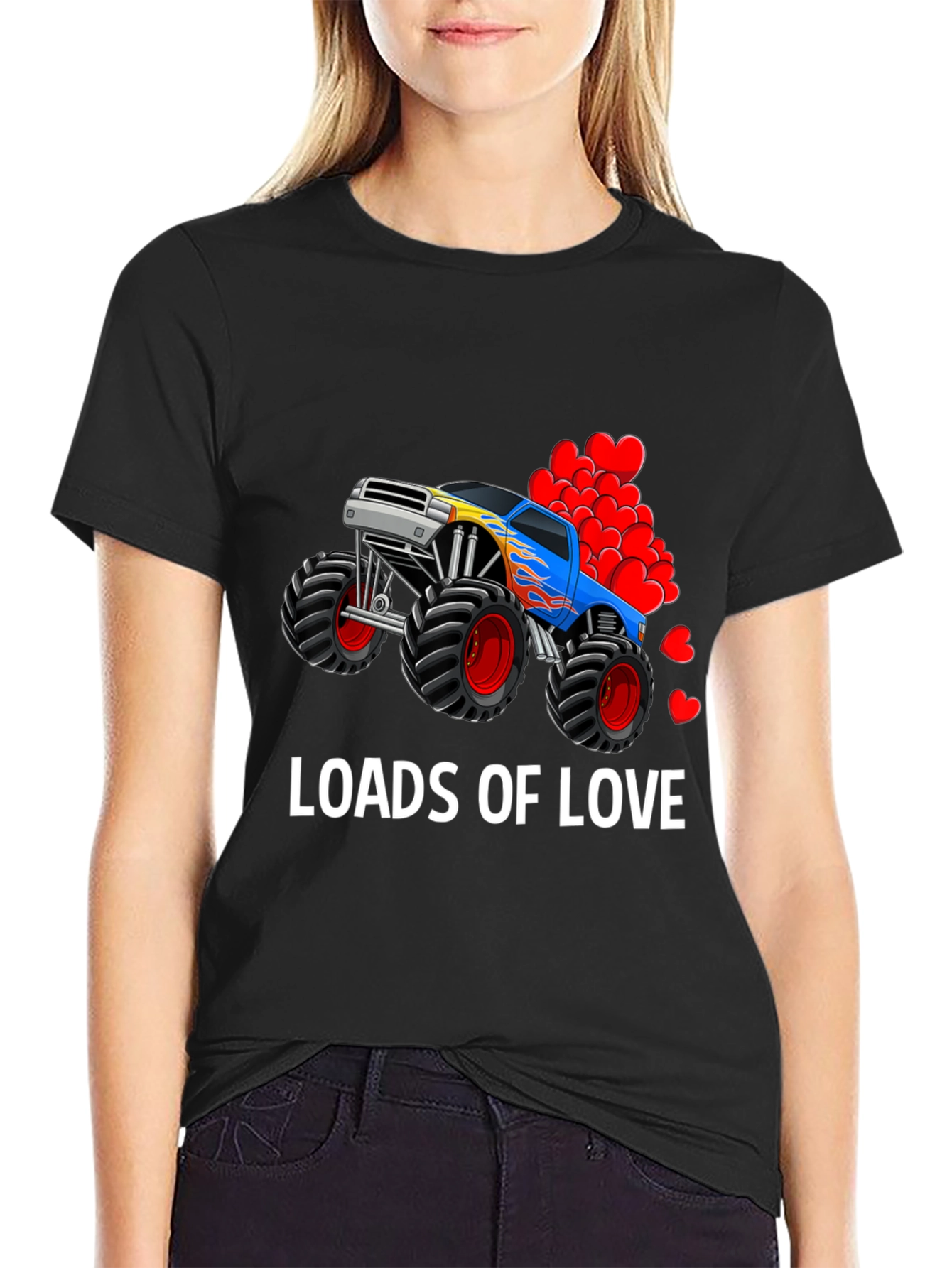 Loads Of Love Monster Truck Valentines Day T-Shirt