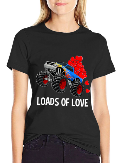 Loads Of Love Monster Truck Valentines Day T-Shirt