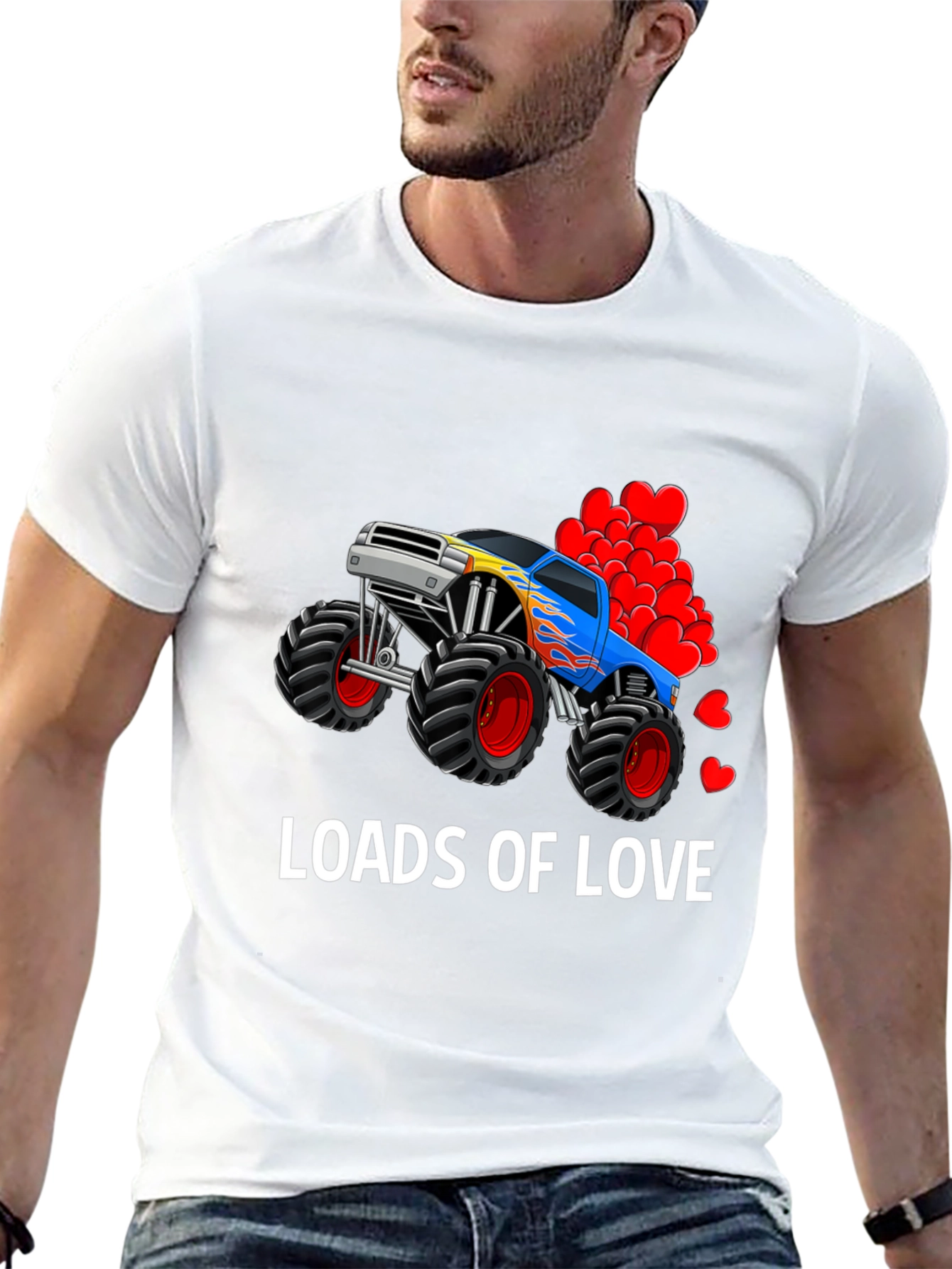 Loads Of Love Monster Truck Valentines Day T-Shirt