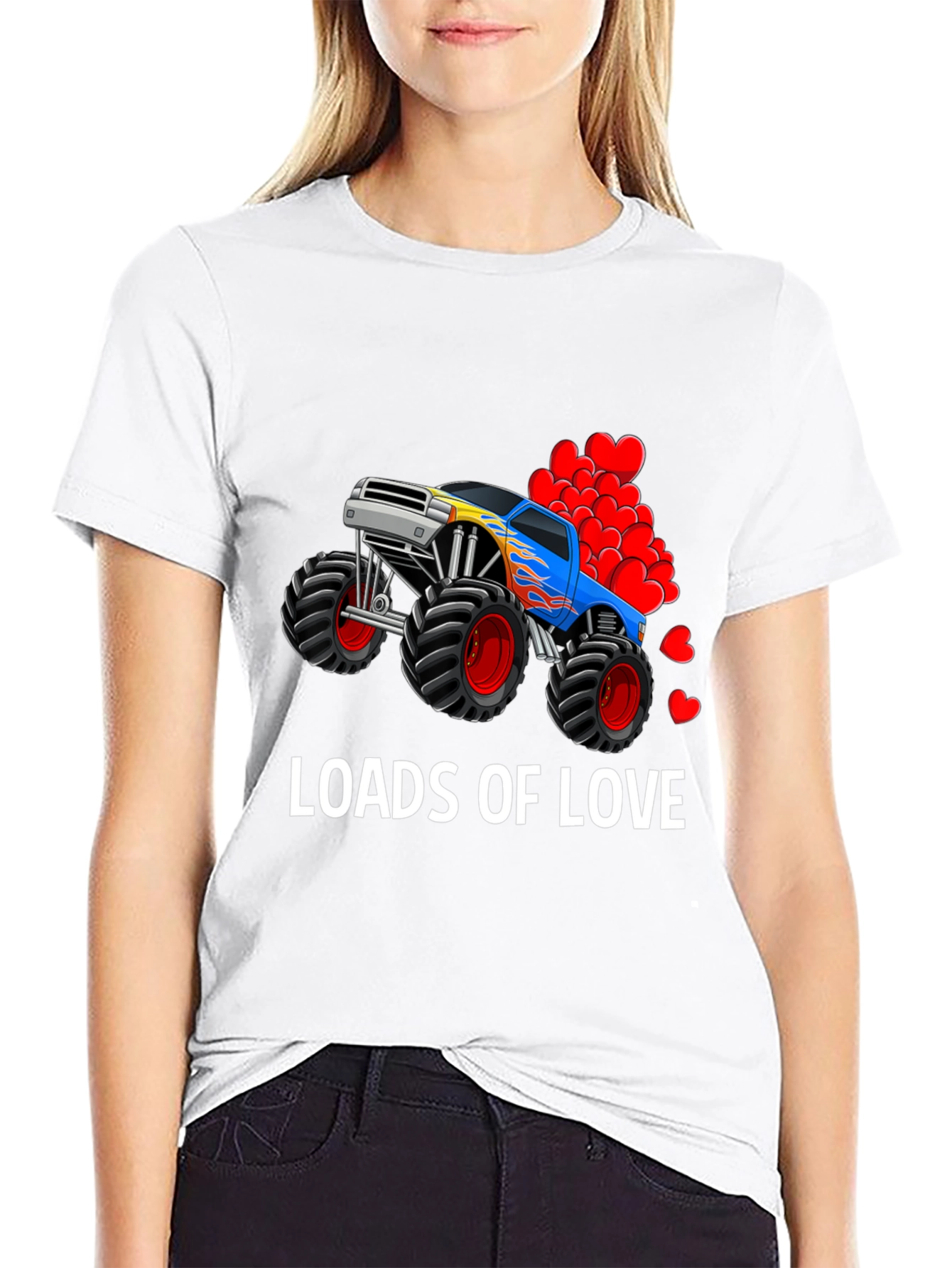 Loads Of Love Monster Truck Valentines Day T-Shirt