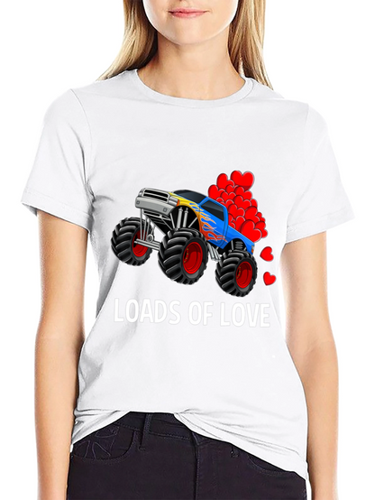 Loads Of Love Monster Truck Valentines Day T-Shirt